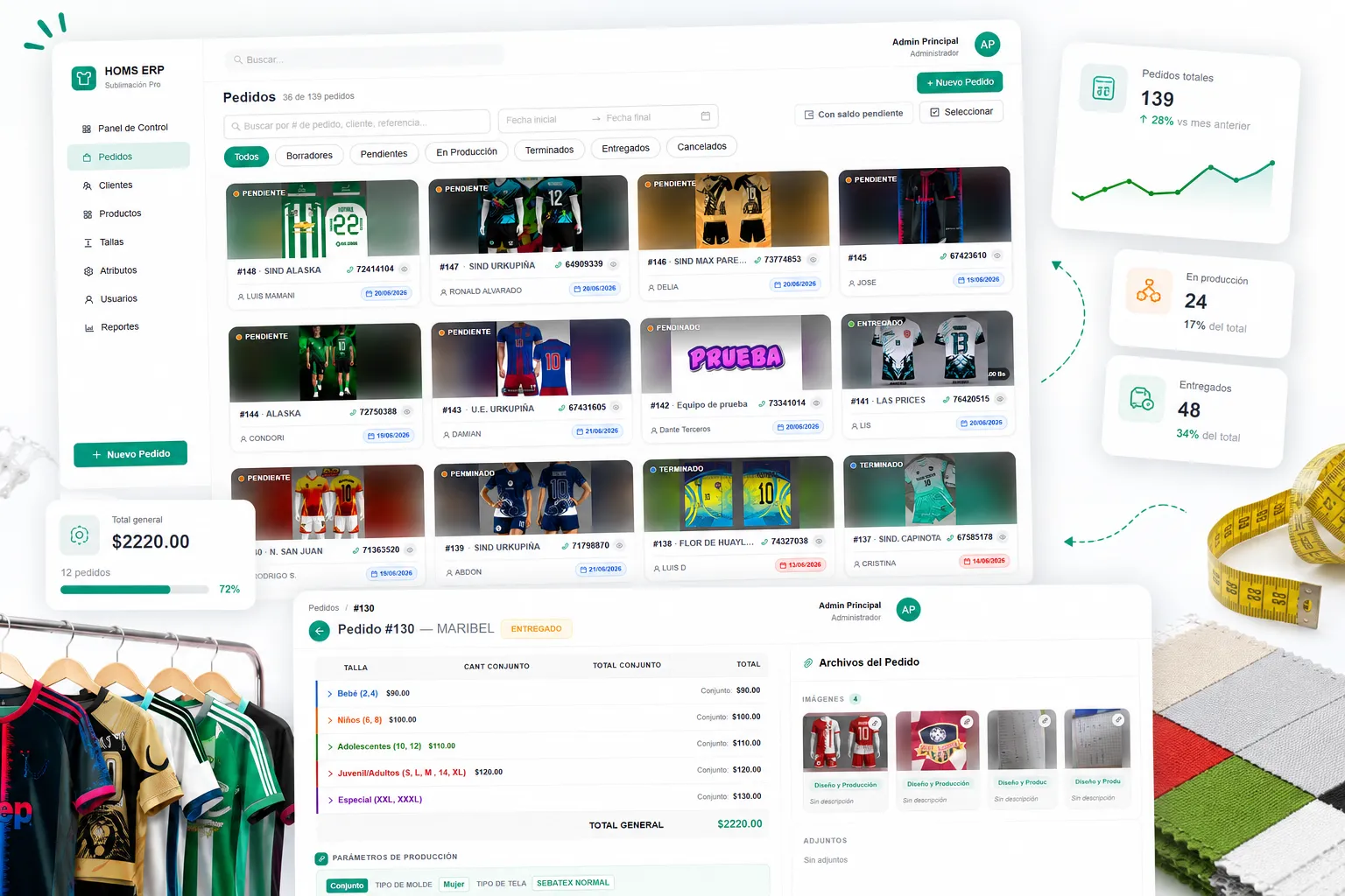 Textile Manufacturing ERP — interface preview
