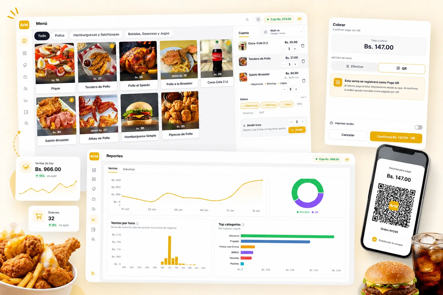 Multi-Tenant ERP / POS for Restaurants — interface preview